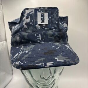 US Navy LT Capt Utility Working Cap Hat Blueberry Digital Camo Tactical 7 1/4